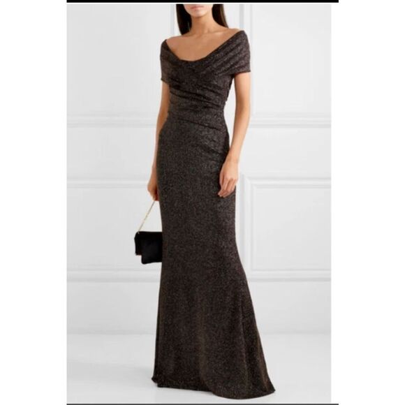 Talbot Runhof tokara stardust off the shoulder knit multidimensional multi color - Picture 16 of 16